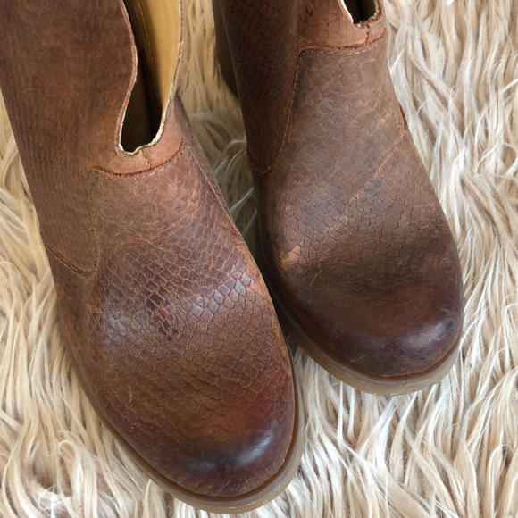 KorkEase Shoes Korks Brown Snake Gemini Chunky Ankle Boots Poshmark